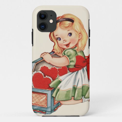 Heart Girl Child Retro Cute Children iPhone 11 Case