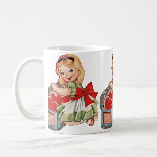 Heart Girl Child Retro Cute Children Coffee Mug