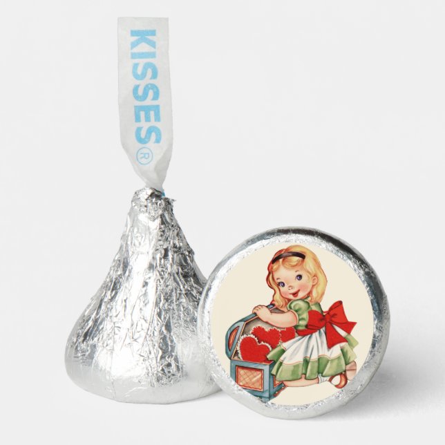 Heart Girl Child Retro Cute Children Hershey®'s Kisses® (Front)