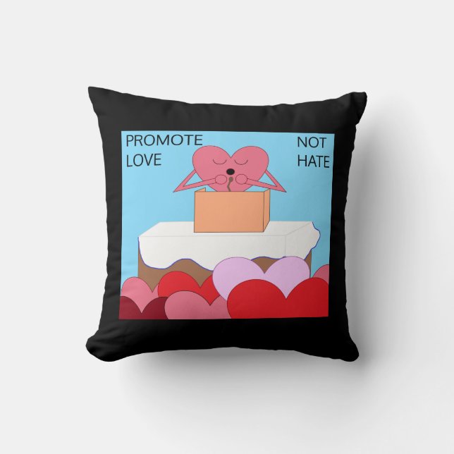 Heart Giving a Speech About Love:   Throw Pillow (Front)