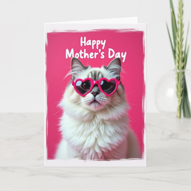 Heart Glasses Kitty Day Card (Front)