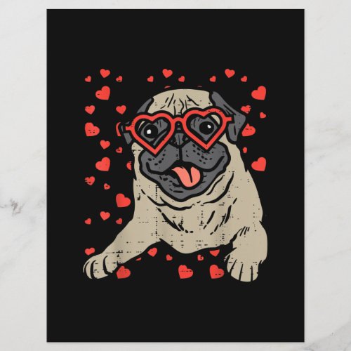 Heart Glasses Pug Cute Valentines Day  Dog Lover