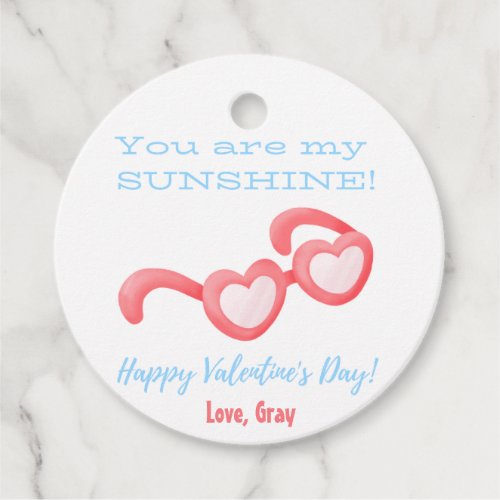 Heart Glasses Valentines Kids Gift Favor Tags