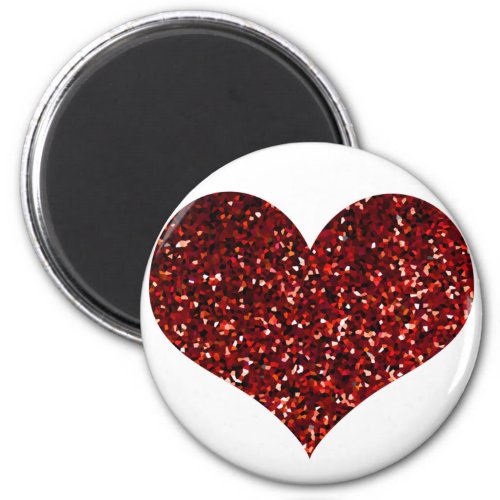 Heart Glittery Red Glitter Sparkly Pattern Wedding Magnet