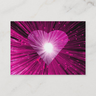 Heart Glow Pink business card white chubby