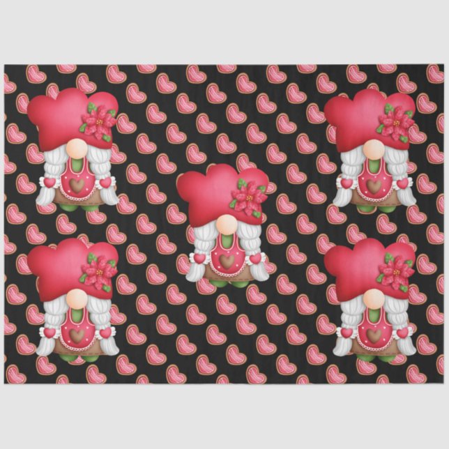 Heart Gnome Customize Color Tissue Paper (Front)