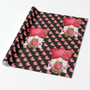 Heart Gnome Customize Color Wrapping Paper