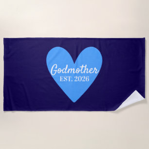 Heart Godmother, Custom Godmother Gift, Godmother Beach Towel