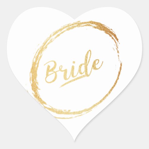 heart gold bride sticker