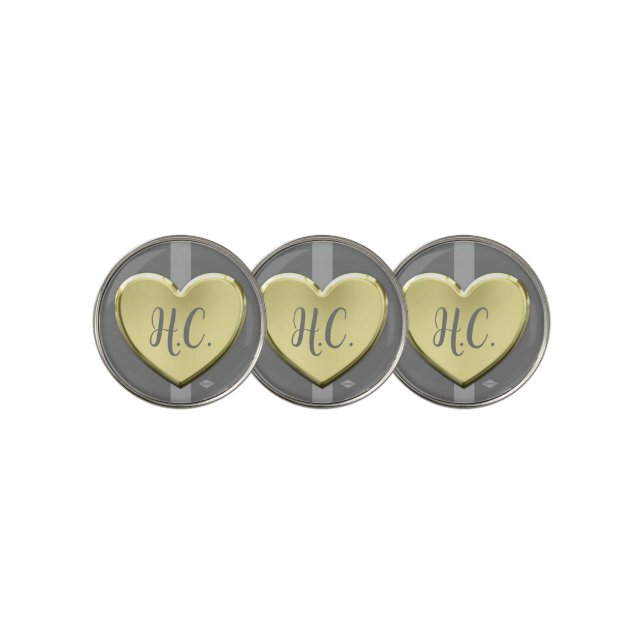 Heart Golf Ball Marker HAMbWG (3 Up)