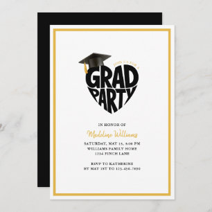 Heart Grad Party Graduation Invitation