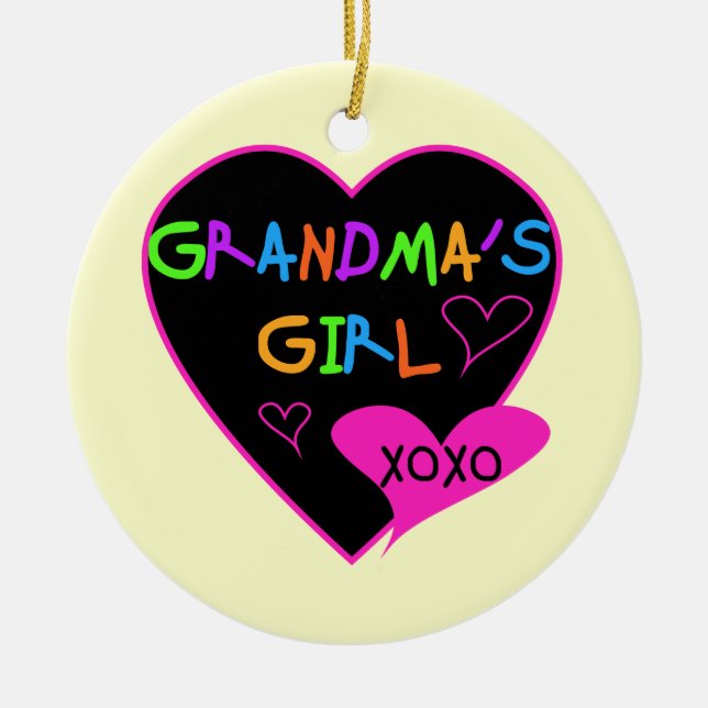 Heart Grandma's Girl T-shirts and Gifts Ceramic Ornament (Front)