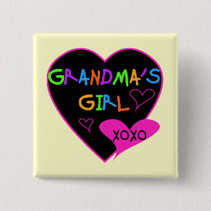 Heart Grandma's Girl T-shirts and Gifts Pinback Button