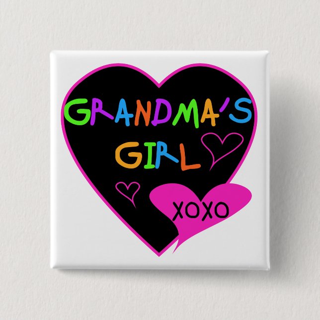 Heart Grandma's Girl T-shirts and Gifts Pinback Button (Front)