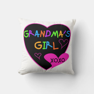 Heart Grandma's Girl T-shirts and Gifts Throw Pillow
