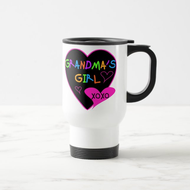 Heart Grandma's Girl T-shirts and Gifts Travel Mug (Right)