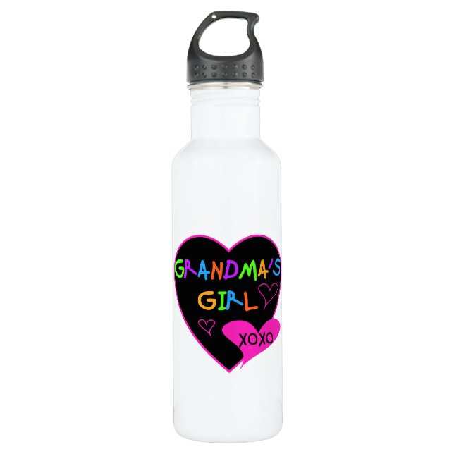 Heart Grandma's Girl T-shirts and Water Bottle (Front)