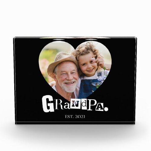 Heart Grandpa Established Grandfather Photo Gift