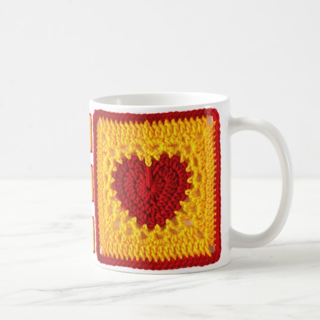 Heart Granny Square Coffee Mug (Right)