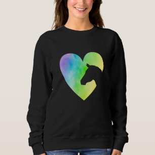 Heart Graphic Horse Lover Equestrian Rider Horses  Sweatshirt