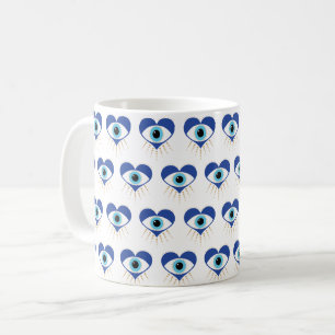 Heart Greek Evil Eye Coffee Mug