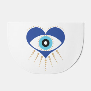 Heart Greek Evil Eye Doormat
