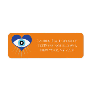 Heart Greek Evil Eye Label