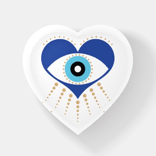 Heart Greek Evil Eye Paperweight