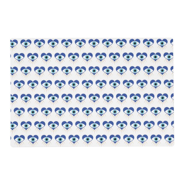 Heart Greek Evil Eye Placemat (Front)