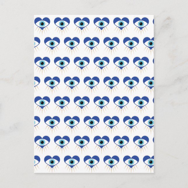 Heart Greek Evil Eye Postcard (Front)