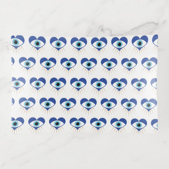 Heart Greek Evil Eye Trinket Tray (Front)