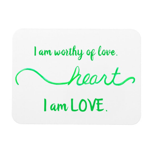 "Heart" Green Heart Chakra Love Words Magnet (Horizontal)