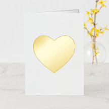 Heart Greeting Card Foil Gold or Silver