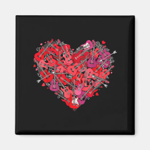 Heart Guitar Love Valentines Day Guitarist Player  Magnet
