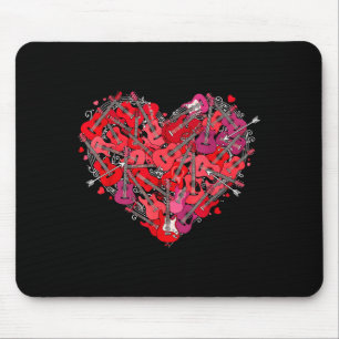 Heart Guitar Love Valentines Day Guitarist Player Mouse Pad