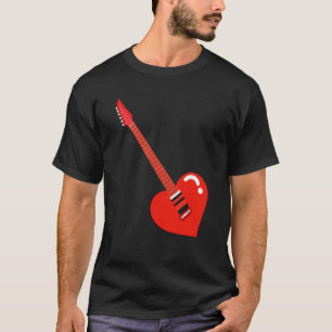 Heart Guitar Valentines Day Music Guitarist Musici T-Shirt