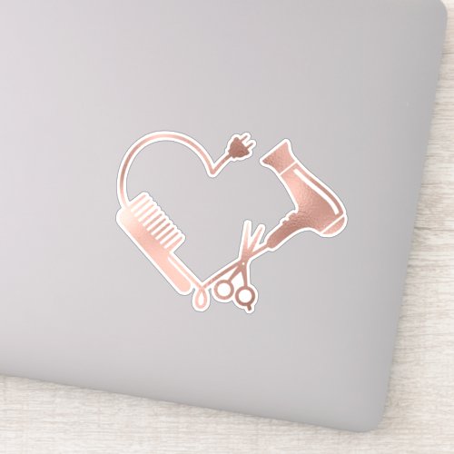 Heart Hair Stylist Scissors Salon Hairdresser Sticker