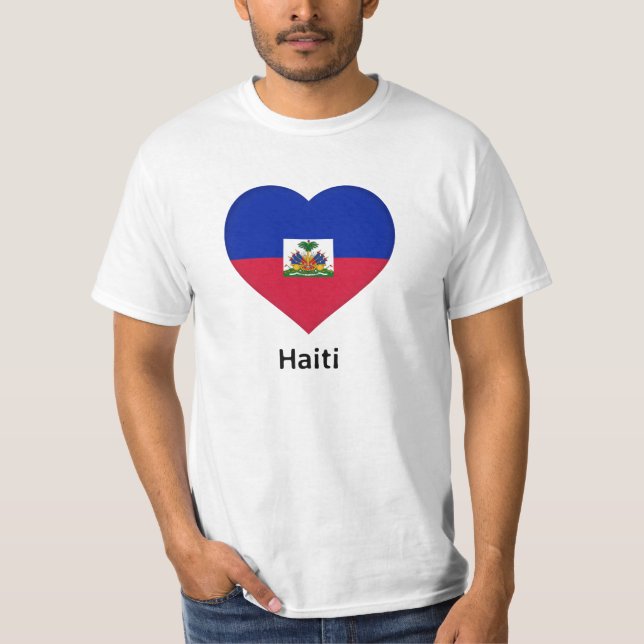 Heart - Haiti Flag T-Shirt (Front)