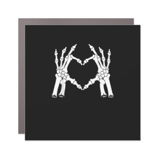 Heart - Halloween Skeleton Hand Car Magnet