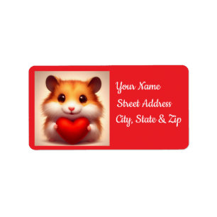 Heart Hamster Return Address Label