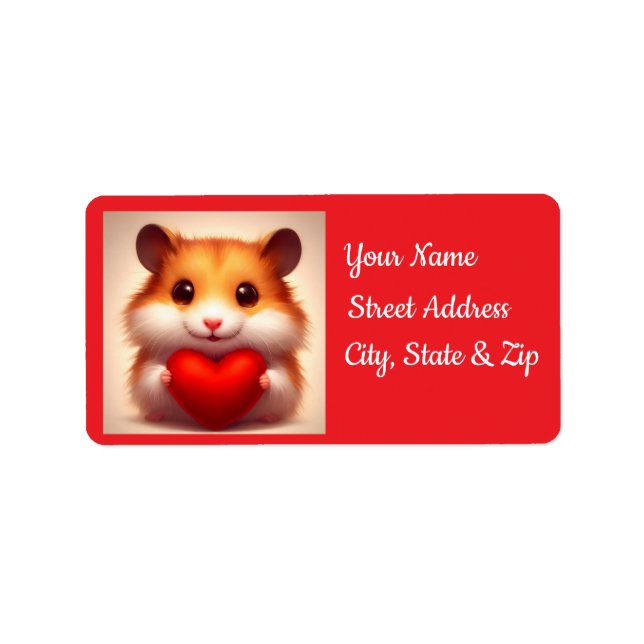 Heart Hamster Return Address Label (Front)
