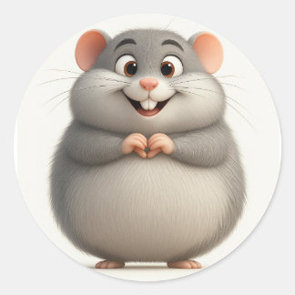 Heart-Hand Cartoon Mouse Sticker