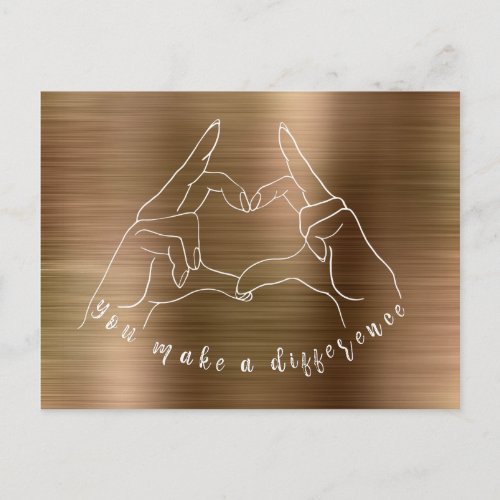 Heart Hand Symbol You Make a Difference Postcard