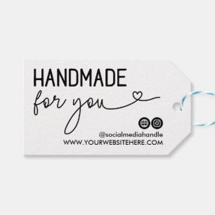 Heart Handmade For You Logo Website Social Media Gift Tags