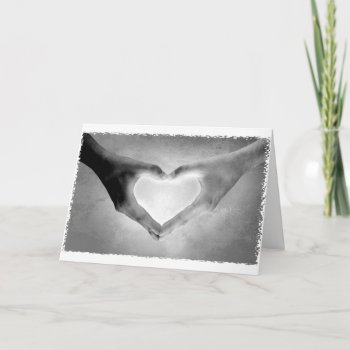 Heart Hands B&w Photo Card by VoXeeD at Zazzle