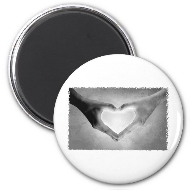 Heart Hands B&W Photo Magnet (Front)