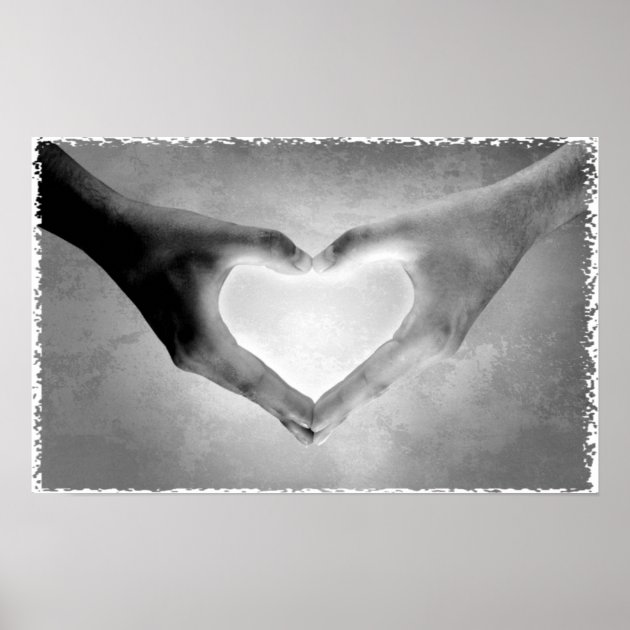 Heart Hands B&W Photo Poster | Zazzle