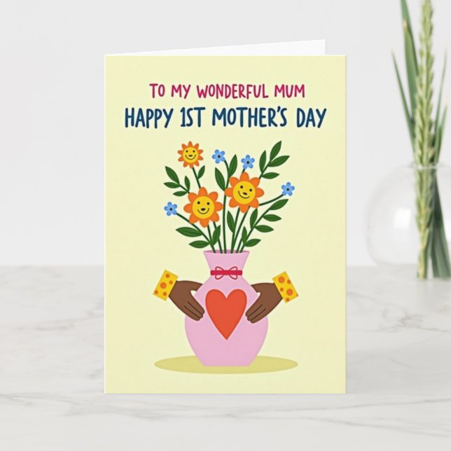 Heart Hands Floral Mothers Day Card (Front)