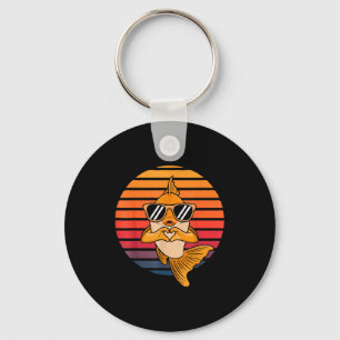Heart Hands Funny Retro Goldfish Lover Sungles Mak Keychain