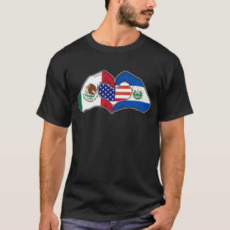 Heart hands Mexico, El Salvador and the USA T-Shirt
